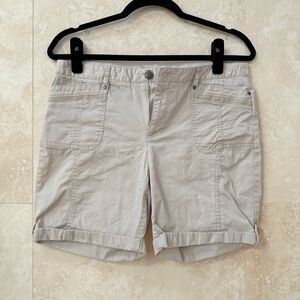 Counterparts Khaki Cuffed Bermuda Shorts Size 4